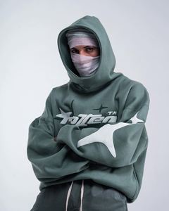 Yingling 680G Máscara Sudadera con capucha Algodón en blanco Satén Sudadera con capucha con bolsillo Peso pesado Personalizado 1000 Gsm Boxy Fit Sudaderas con capucha - Product Image 3