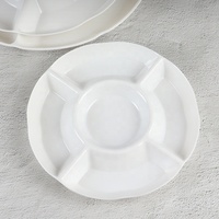 Onbreekbaar restaurant hapjes-snack servies 12 inch wit melamine schaal met 5 compartimenten