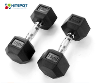 Vente en gros d'haltères KGS LBS Pas cher Équipement de musculation sans haltères Ensemble d'haltères hexagonaux en caoutchouc pour la salle de sport à domicile