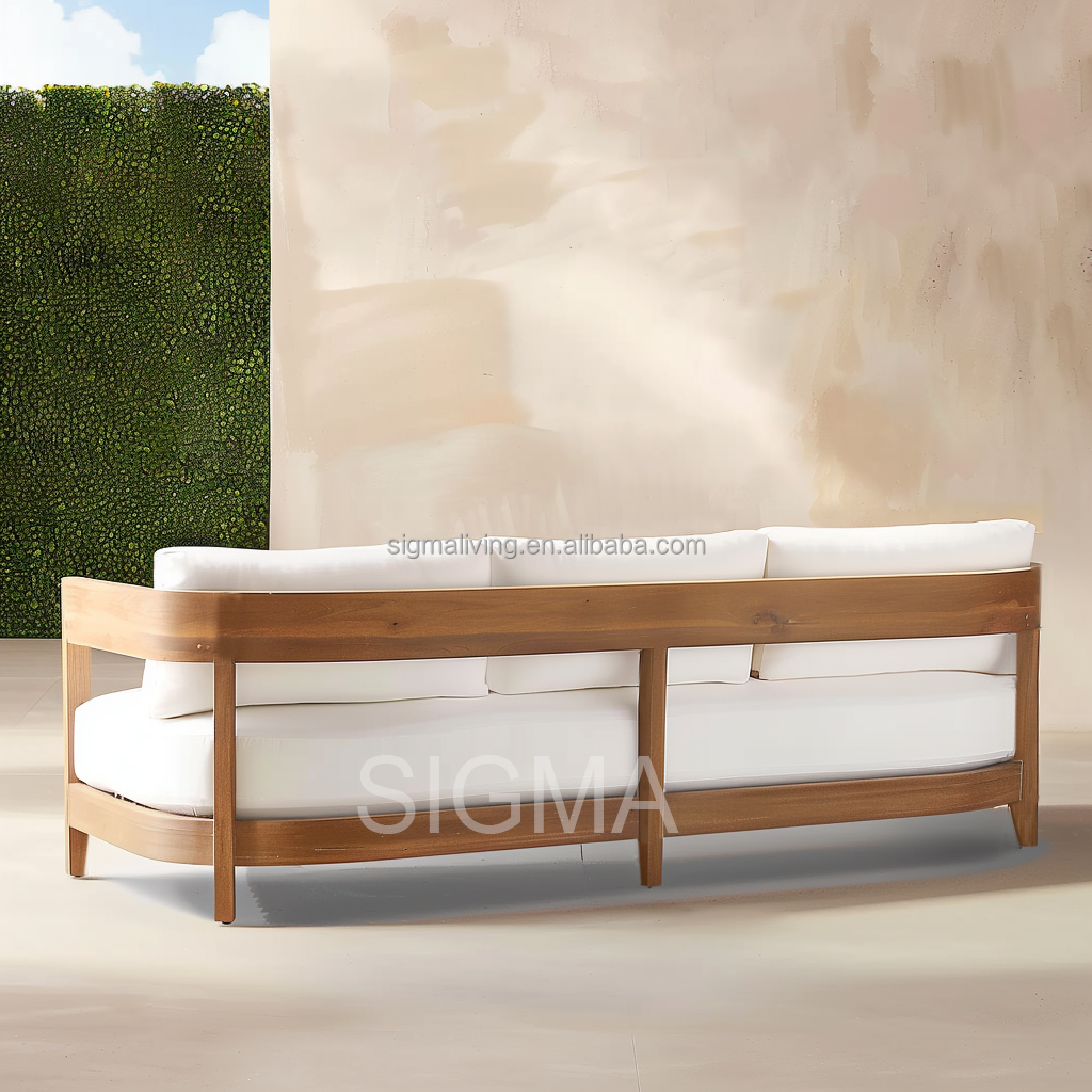 Sigma Garden Furniture Set Luxury Sofa Set Teak Wood Coffee Table Outdoor Furniture Sofa Set Patio Sofa