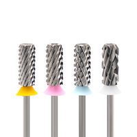 Fraise à ongles en carbure à double tranchant 5,35 mm, petit barillet chanfreiné, pour poudre acrylique, fraises en carbure pour ongles, polisseuses à gel, coupe-ongles