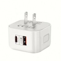 Chargeur mural Type-C 3 broches 20W à charge rapide USB-QC3.0, adaptateur secteur 3 broches pour iPhone, chargeur mural rapide pour iPhone 15