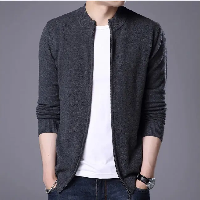 Wholesale Cheap High Quality Knitted Men Sweater Jacket