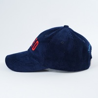 Custom 6 Panelen Ongestructureerde Papa Hat Corduroy Materiaal Sportief Borduurwerk Hoed Aanpasbare Petten Voor Volwassenen