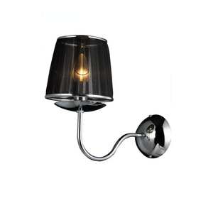 Lampade da parete cromate per hotel per illuminazione da parete con paralume in tessuto per la casa lampada da parete moderna con applique a led per interni - Product Image 1