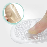 Coussinets de massage pour l'avant-pied, anti-douleur, antidérapants, absorbants les chocs, en silicone écologique et velours, pour talons hauts et douleurs aux pieds