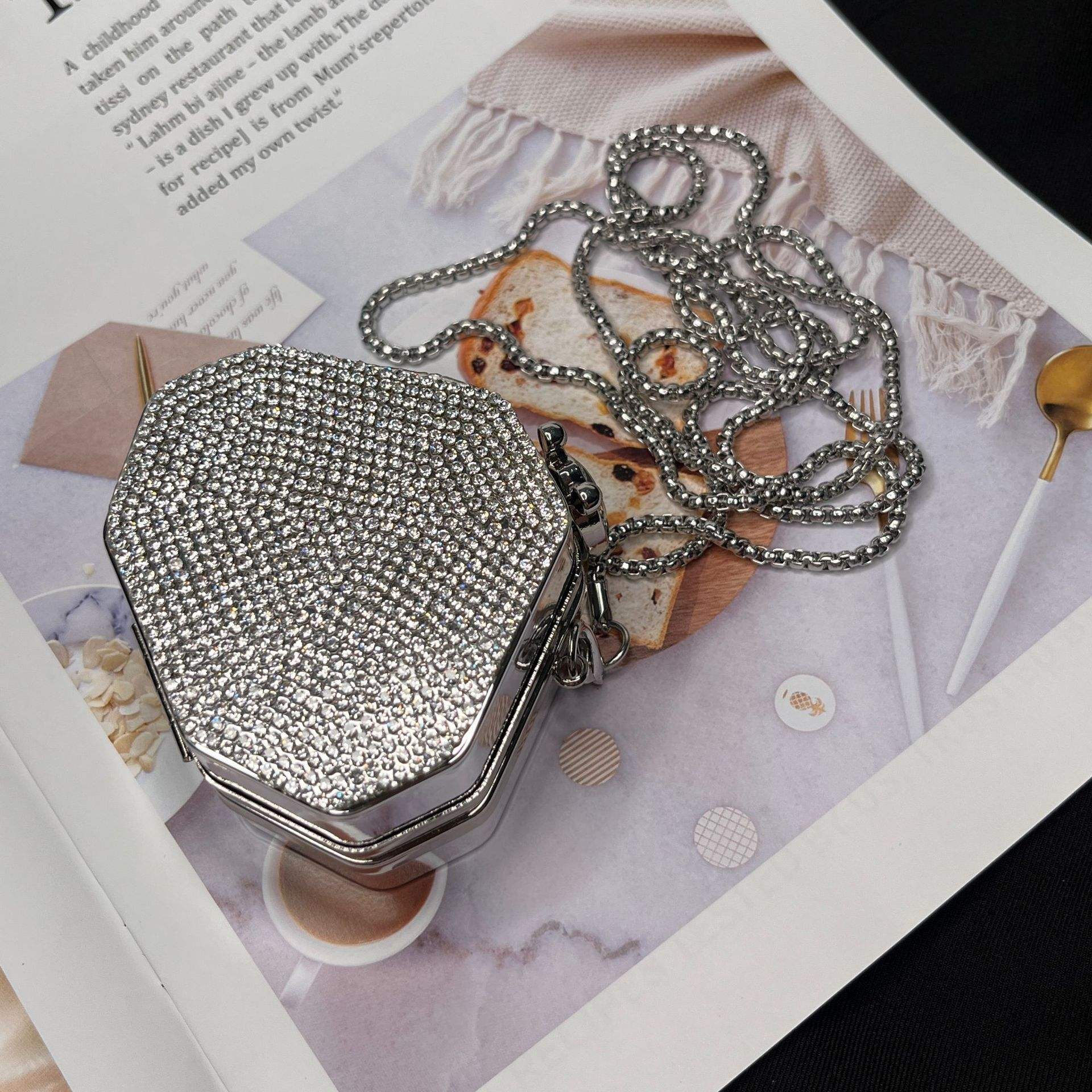 Small silver octagon diamond