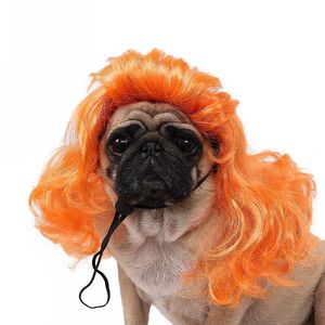 New Universal <b>Dog</b> and Cat Wig Halloween Pet Supplies <b>Big</b> Wave Headgear <b>Toy</b> for Pet Parties for Summer - Product Image 1
