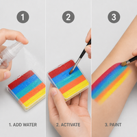 Palette de peinture pour le visage Split Cake 70g, activée à l'eau, effet arc-en-ciel, 5 couleurs, pour le corps, Halloween et Cosplay