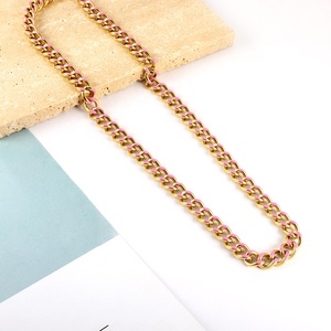 Collana a catena cubana in acciaio inossidabile placcato Pvd in oro 18 carati stile Hip Hop collana a catena geometrica con gioielli da donna di moda - Product Image 3