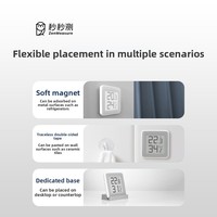 Termometer Higrometer Miaomiaoce MHO-C401 Layar E-Ink Dinding Magnetik Kreatif Pengukur Kering dan Basah untuk Rumah