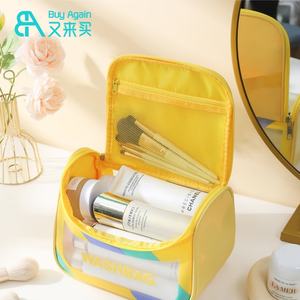 Bolsa DE ASEO al por mayor, bolsa de aseo impermeable con asa superior, gran capacidad, colorida, portátil, de piel sintética, transparente, PVC, neceser de viaje para cosméticos - Product Image 4