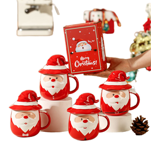 Santa Claus Ceramic Coffee Mug Large Capacity Classic Design <b>Microwave</b> Dishwasher Safe for Gift Box for Presents Cafe Use - Product Image 1