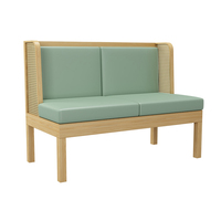Canapé de restaurant moderne en cuir avec mousse haute densité pour bistro, usage commercial, mobilier de café et de bar