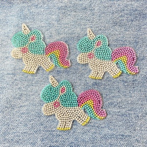 Bán buôn Tự làm Túi/may mặc phụ kiện sắt trên Chất kết dính rõ ràng đính cườm pha lê Rhinestone đính các bản vá lỗi Rhinestone Unicorn vá - Product Image 2