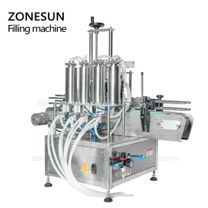 ZONESUN-máquina de llenado de fragancias para botellas pequeñas, máquina automática de vacío de 4 cabezales para Perfume, gotas para ojos, cosméticos y bebidas