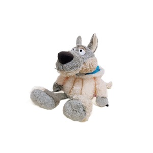 Peluche a forma di <span class=keywords><strong>lupo</strong></span> in pelliccia di pecora, bambola di peluche Ulvi, cuscino da abbraccio terapeutico per bambini, bambola di stoffa - Product Image 5