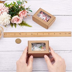 Rectangle Kraft Paper Boxes with Clear <b>Window</b> for Wedding Party Favor Treats, Mother's Day Gift, Bakery and Jewelry Package - Product Image 4
