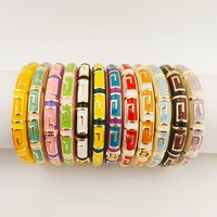 Bracelets vintage en émail à bas prix, prêts à être expédiés en gros, bijoux en alliage émaillé, bracelets simples rétro minimalistes pour les détaillants