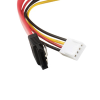 Kabel daya SATA 22PIN 18CM 7 + 15 hingga 7PIN SATA 4PIN kabel daya SATA III 6Gbps