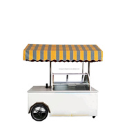 Chariot de vente ambulante pour la vente au détail de produits mobiles, de restauration rapide, de glaces, de gelato, de sucettes glacées, chariot de vente ambulante à pousser à la main