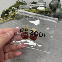 Bolsa con cierre de PVC con cremallera personalizada, pequeña bolsa con cremallera de PVC transparente de plástico reciclable para embalaje de anillos de joyería cosmética