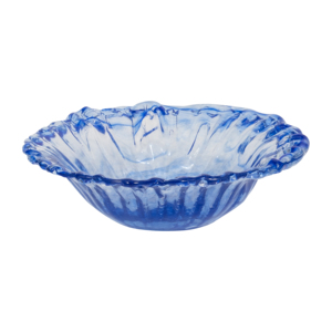 Grande Ciotola in Vetro Decorativa, Centrotavola Moderno con Effetto Sfumato Blu - Product Image 1