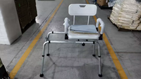 Tabouret de salle de bain et chaise de douche pivotante pour personnes âgées/handicapées/femmes enceintes, réglable en hauteur et mobile gauche-droite