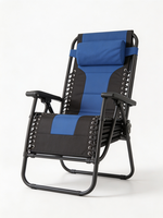 Chaise longue pliante de haute qualité en acier inoxydable, chaise longue inclinable à gravité zéro portable avec rembourrage surdimensionné