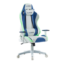 Chaises d'ordinateur en cuir de luxe bon marché colorées de haute qualité chaise de jeu blanche ergonomique pivotante à LED RVB
