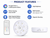 Lampe murale LED RGB intelligente pour maison connectée, synchronisation musicale, design moderne, en ABS, avec contrôle par application