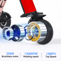Trottinette électrique pliable TopMate ES33 en alliage d'aluminium léger à 3 roues, batterie 36V 7.8AH, fonction marche arrière, étanche, avec clé