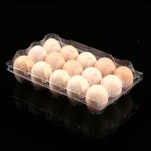 Vassoio d'imballaggio su misura dell'uovo di oca di plastica trasparente dell'animale domestico 15 fori di plastica del vassoio dell'uovo