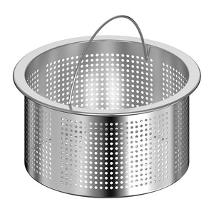 Stainless Steel Sink Strainer 304 Metal Anti <b>Clogging</b> <b>Kitchen</b> Colander Vegetable Washing Basket Drain Protection Accessory - Product Image 1