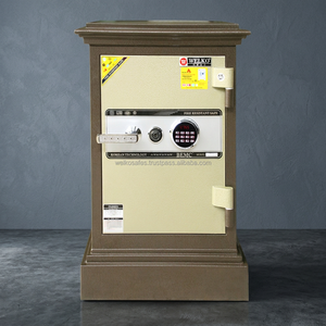 Smart <b>Safes</b> WELKO BOB820 Led Brown Home <b>Safe</b> with <b>Key</b> <b>Lock</b> 2mm Stainless Steel Fireproof 1000-1200C - Product Image 3