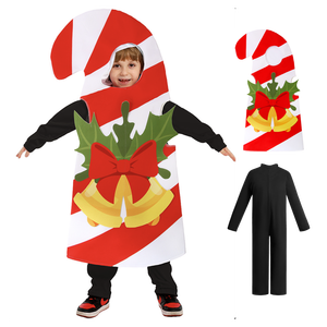 Gaun pesta Natal uniseks, kostum tongkat permen Natal anak-anak FCDR-012 - Product Image 2