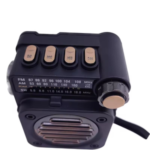 Radio AM/FM Inalámbrica Retro con Luz LED Marrón, Radio por Internet con Altavoces Dobles Integrados, Mini Altavoz Portátil de Plástico - Product Image 3