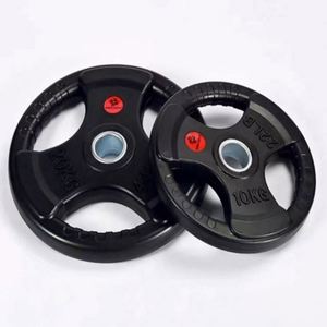 Juego de Discos de Pesas para Barra, Resistentes y Comerciales, para Levantamiento de Pesas en Gimnasio, con Superficie Delicada, Logotipo Personalizado Disponible, Material de Acero y Goma - Product Image 1