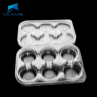 Boîte d'emballage carrée transparente en plastique de qualité alimentaire personnalisée pour donuts, 4 ou 6 compartiments, marque TIANCHOU, pour pâtisseries et desserts