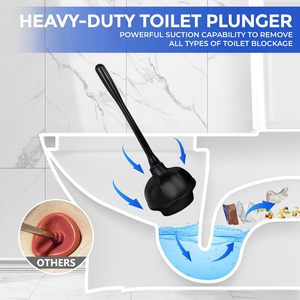 Juego de Escobilla y Desatascador de Inodoro de Silicona Negra de Alta Calidad con Mango Largo, Cepillo de Limpieza TPR, Accesorios de Baño - Product Image 6