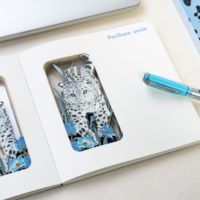 Snow Leopard 3D doppelseitiges Carving-Notizbuch-Tier erkennungs geschenk für Kinder Premium-Tagebuch