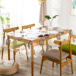 Khăn Trải Bàn Pvc Thiết Kế Hình Lá Hoa Oải Hương Hoa Hướng Dương Màu Chanh Khăn Trải Bàn Nhựa In Trong Suốt/Khăn Trải Bàn Bằng Nhựa - Product Image 5