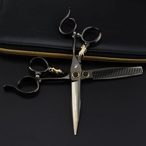 <span class=keywords><strong>Ciseaux</strong></span> de <span class=keywords><strong>coiffure</strong></span> professionnels Nepson en acier noir de 6,0 pouces avec poignée crantée et lame plate pour effiler les cheveux - Product Image 4