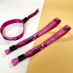 Pulsera con cierre de plástico de un solo uso/pulsera de festival de tela/pulsera tejida de poliéster para eventos pulsera de pareja <span class=keywords><strong>totwoo</strong></span> - Product Image 2