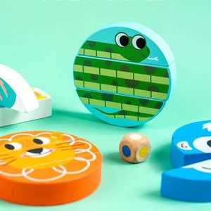 Juego Familiar para Estimular la Capacidad de Pensamiento de los Niños Pequeños, Bloques de Madera de Colores en Forma Redonda, Juegos de Apilamiento para Niños - Product Image 3