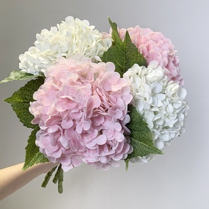 Hortensias artificiels en soie bordeaux, fleurs UV, pour décoration de mariage, <span class=keywords><strong>bouquet</strong></span> de fleurs, hortensias rouges, aspect réaliste, blanc - Product Image 4