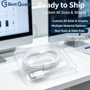 Empaque Personalizado en Blíster para Cable de Carga <span class=keywords><strong>USB</strong></span>, Bandeja de Plástico PET Transparente, Exhibición de Accesorios Electrónicos - Product Image 2
