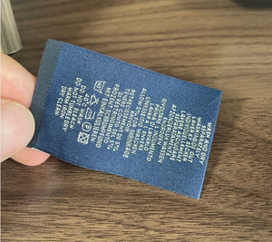 Satijnen Zeefdruk Kledingstuk Wasverzorging Labels Kleding Bedrukt Satijn Labels Groothandel Op Maat Satijnen Lint Tag - Product Image 6