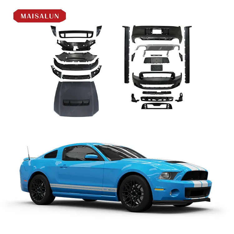 2013-2014 año actualización GT500 bodykit medio fibra de carbono coche parachoques delantero montaje cuerpo Kit para Ford Mustang