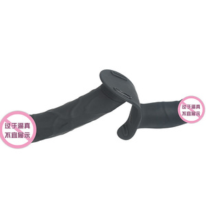 Con pantalones de cuero de doble choque, consolador de silicona, pene sólido, mujer <span class=keywords><strong>homosexual</strong></span> - Product Image 4